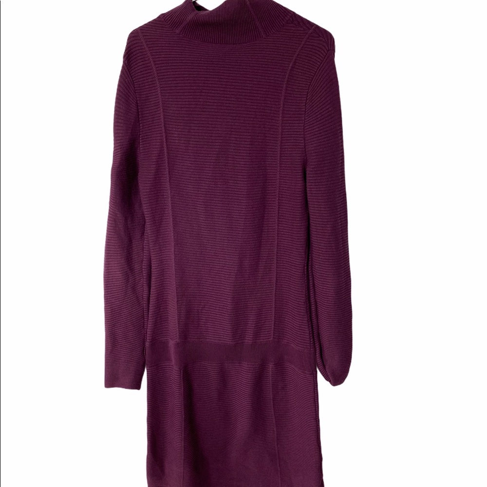 Athleta Riverhead Purple Ribbed Turtleneck Dress - Picture 7 of 7
